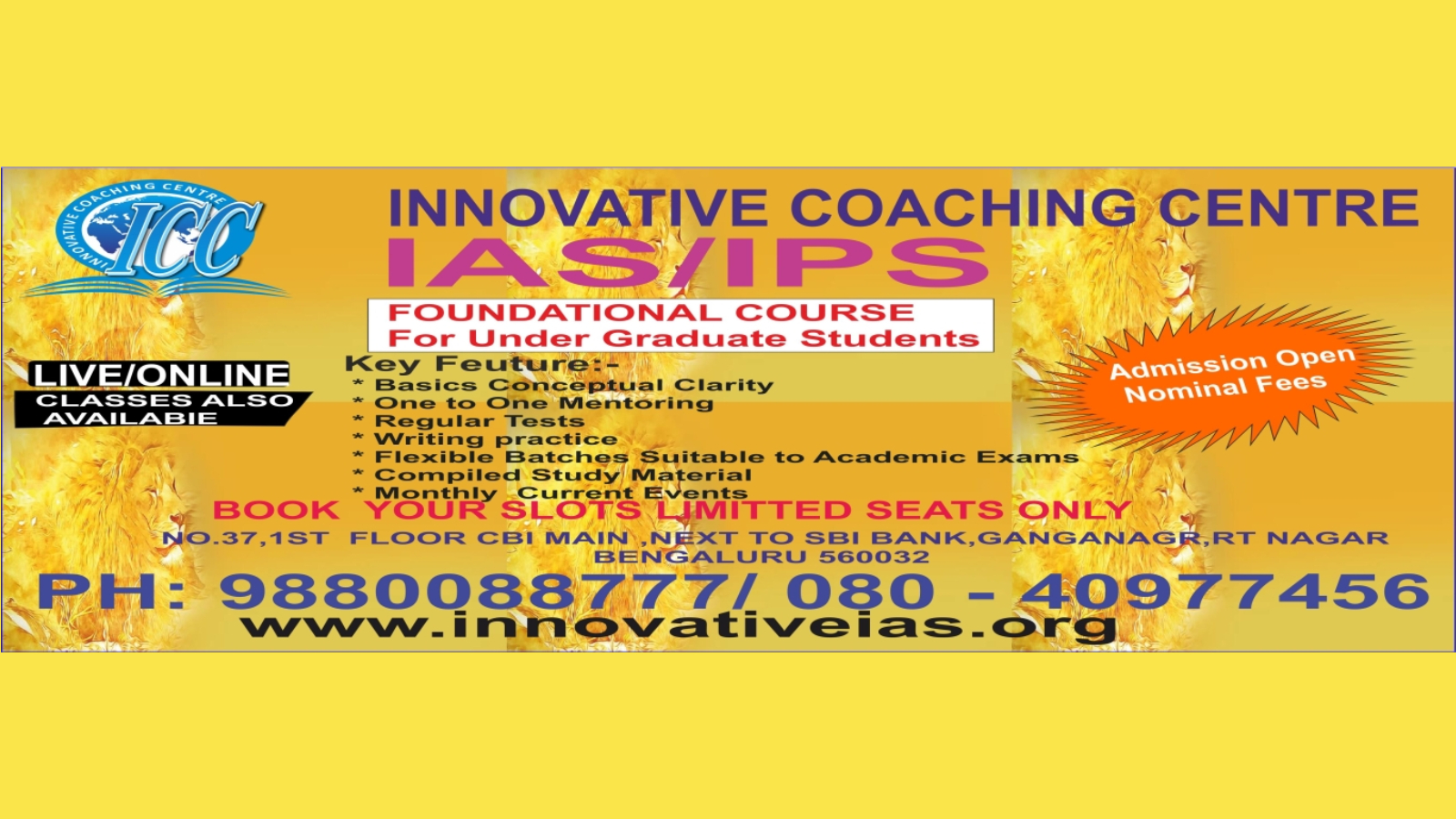 Innovative IAS Coaching Bangalore Hero Slider - 3